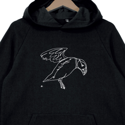 Sweat capuche LPO noir Macareux M