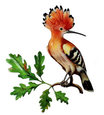 Sculpture en métal Huppe fasciée