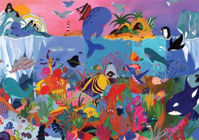 Puzzle bois 100 pièces - Sous les océans