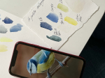 Boîte de 6 aquarelles - Mésange bleue