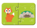 Boîte de 12 puzzles 2 pièces, les habitats