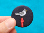Broche brodée - Mouette