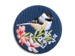 Broche brodée - Mésange nonnette
