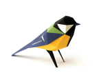 Origami Mésange charbonnière 3D en papier, DIY