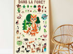 Poster pédagogique 60 stickers - Dans la forêt