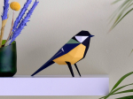 Origami Mésange charbonnière 3D en papier, DIY