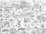 Frise de coloriage LPO - 4 saisons au jardin