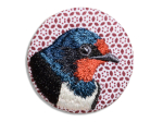Broche brodée - Hirondelle rustique