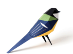 Origami Mésange charbonnière 3D en papier, DIY