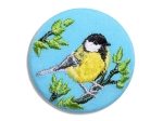 Broche brodée - Mésange charbonnière