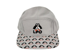 Casquette LPO coton recyclé gris clair motifs macareux