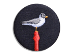 Broche brodée - Mouette