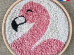 Kit Punch Needle Flamant rose