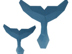 Origami 2 Queues de baleines 3D en papier, DIY