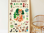 Poster pédagogique 60 stickers "La forêt"
