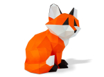 Origami Petit Renard assis 3D en papier, DIY