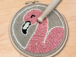 Kit Punch Needle Flamant rose