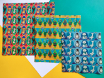 Emballage végétal réutilisable X 3 (S+M+L), motifs Enfants